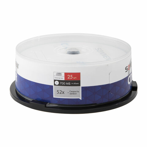 Диски CD-R SONNEN, 700 Mb, 52x, Cake Box (упаковка на шпиле) КОМПЛЕКТ 25 шт., 513531 - фото 2