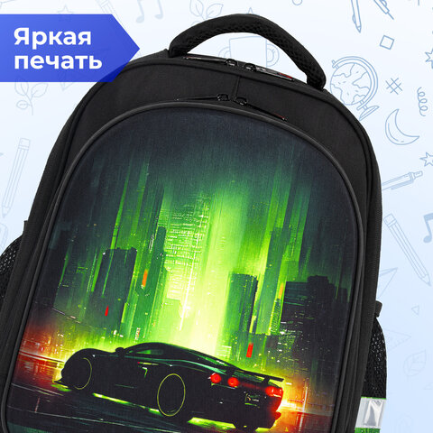Ранец BRAUBERG KIDS STANDARD, 2 отделения, "Зеленый город", 36х28х14 см, 274428 - фото 16