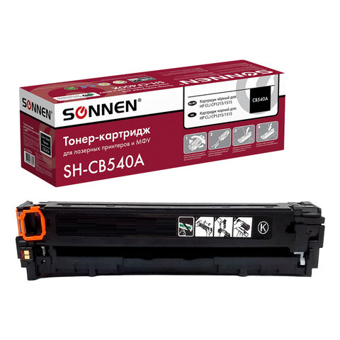Картридж лазерный SONNEN (SH-CB540A) для HP CLJ CP1215/1515 ВЫСШЕЕ КАЧЕСТВО, черный, 2200 страниц, 363954 - фото 1