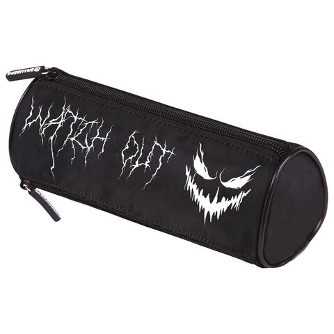 Пенал BRAUBERG, 3 отделения, нейлон, 21х7х7 см, "Scary face", 272308 - фото 1