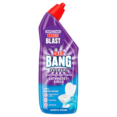Средство для уборки туалета дезинфицирующее 750 мл CILLIT BANG "Антиналет+Блеск", Свежесть океана, 07813, 8149771 - фото 1