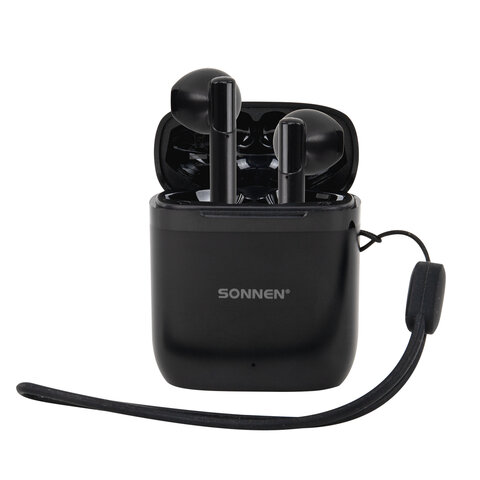 Наушники беспроводные TWS вкладыши с микрофоном, SONNEN EP-BH10B, Bluetooth 5.3, черные, 514122 - фото 2