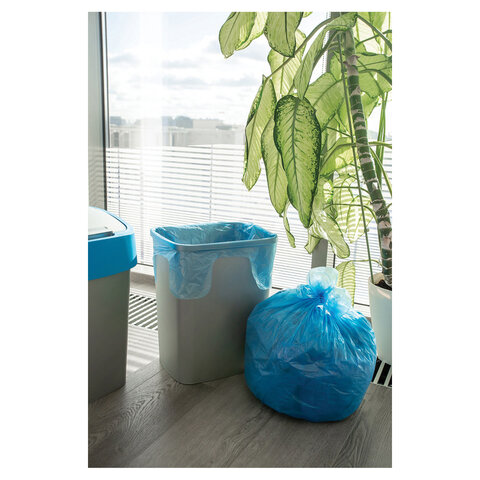 Мешки для мусора, 35 л, с ушками, синие, рулон 30 шт., ПНД, 10,5 мкм, 50х64 см, PACLAN "Multitop" - фото 5