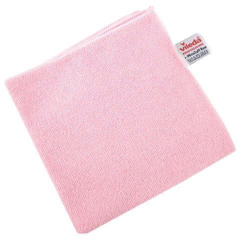 Салфетки VILEDA PROFESSIONAL "МикроТафф Бейс" КОМПЛЕКТ 5 шт., микрофибра, красный, 36х36 см, 174178 - фото 2