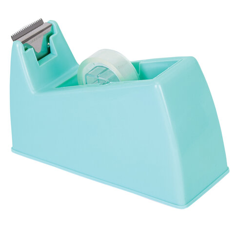 Диспенсер для клейкой ленты шириной до 26 мм, МЯТНЫЙ (лента в подарок!), утяжеленный большой, BRAUBERG, 701461 - фото 8