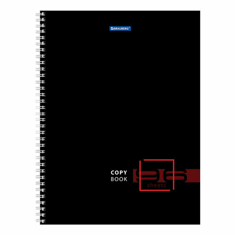 Тетрадь А4, 96 л., BRAUBERG, гребень, клетка, глянцевый лак, "Dark", 404060 - фото 6