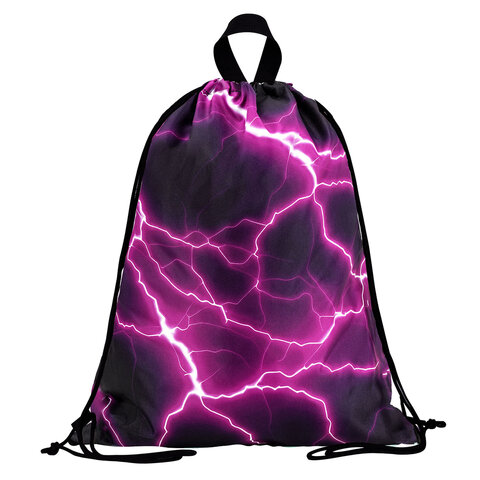 Мешок для обуви BRAUBERG большой удобный с ручкой, 51х41 см, Lightning, 272400 - фото 1