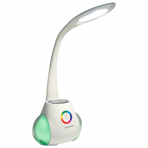 Настольная лампа светильник с органайзером и Bluetooth колонкой, LED, 6 Вт, белый, DASWERK, 238328 - фото 1