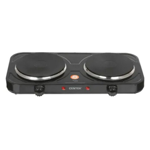 Настольная электрическая плита CENTEK CT-1507, 2000Вт, 2 конфорки, 5 режимов нагрева, черная, CT-1507 Black - фото 2