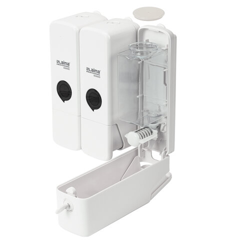 Дозатор тройной 3 х 0,3 л для жидкого мыла/шампуня/геля LAIMA PREMIUM, НАЛИВНОЙ, белый, 609500 - фото 8