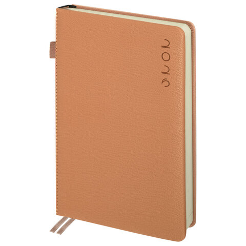 Ежедневник датированный 2026, А5, 138х213 мм, BRAUBERG "Essential", под кожу, держатель, бежевый, 117396 - фото 2