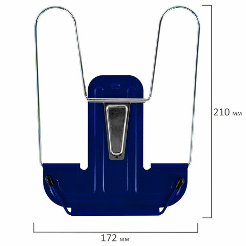 Подставка для книг и учебников BRAUBERG LINE+, металлическая, синяя, европодвес, 238071 - фото 8