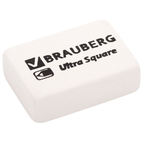 Ластики BRAUBERG "Ultra Square" 6 шт., размер ластика 29х18х8 мм, белые, натуральный каучук, 229603 - фото 3