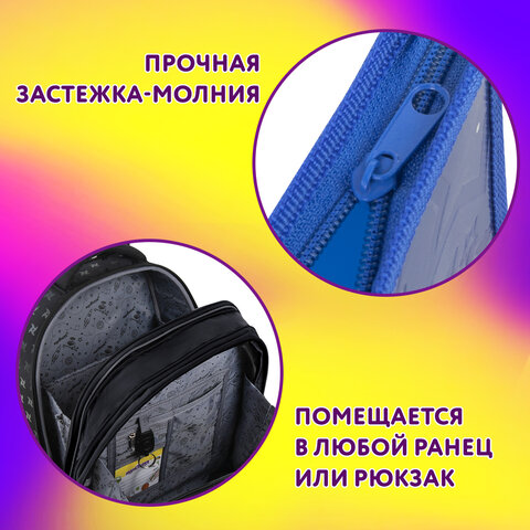 Папка для тетрадей ЮНЛАНДИЯ А4, 1 отделение, картон/пластик, конгрев, на молнии, "Ying Yang", 272132 - фото 8