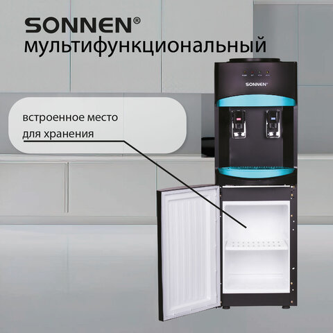 Кулер для воды SONNEN FSC-02W TURBO напольный, ТУРБОНАГРЕВ/ОХЛАЖДЕНИЕ КОМПРЕССОРНОЕ, шкаф, 2 крана, черный, 456171 - фото 18