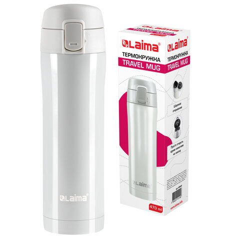 Термокружка 470 мл из нержавеющей стали SUS304, роскошный жемчужный металлик, LAIMA, 608820 - фото 1