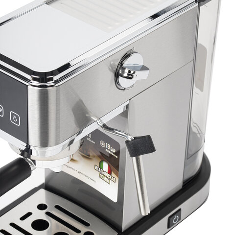 Кофеварка рожковая SONNEN CM-2033, ручной капучинатор, сенсор, 1 л, 1350 Вт, 19 бар, 457883 - фото 7