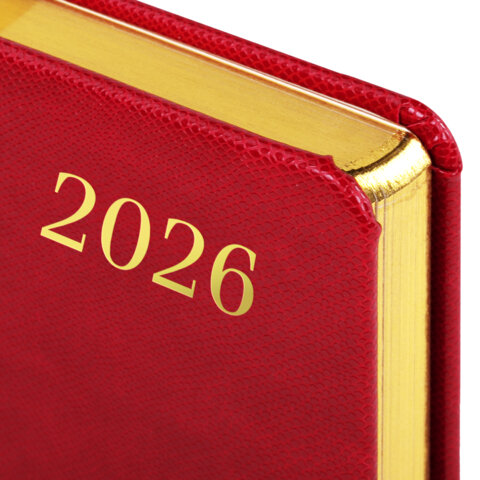 Ежедневник датированный 2026 А5 138x213 мм, BRAUBERG "Iguana", под кожу, красный, 117055 - фото 3