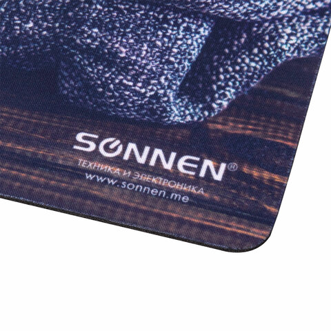 Коврик для мыши SONNEN "KITTEN", резина + ткань, 220х180х3 мм, 513313 - фото 5