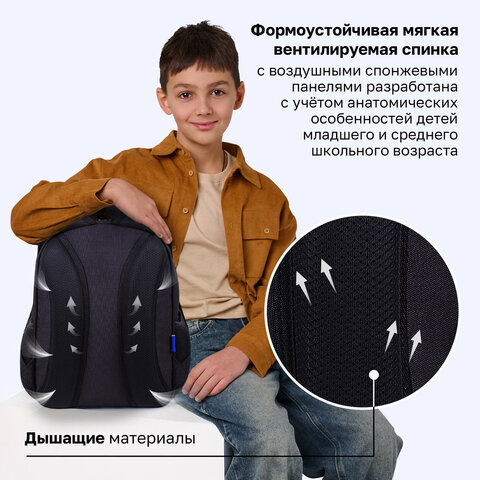 Рюкзак BRAUBERG OPTIMA, 2 отделения, с брелоком, "Открытый космос", 36х27х18 см, 272095 - фото 12