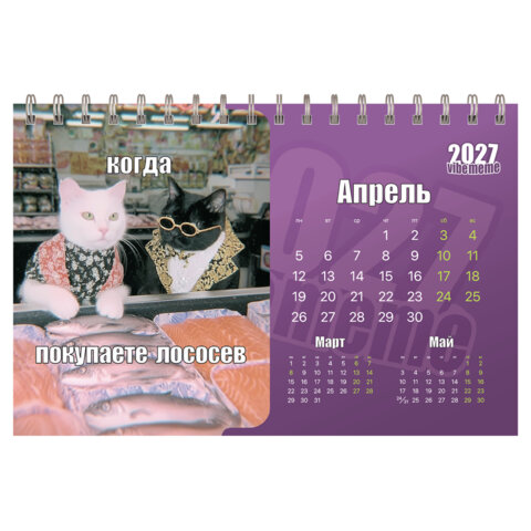 Календарь-домик настольный на гребне, 2027 г., BRAUBERG, 160х110 мм, 6 листов, "Vibe meme", 118451 - фото 6