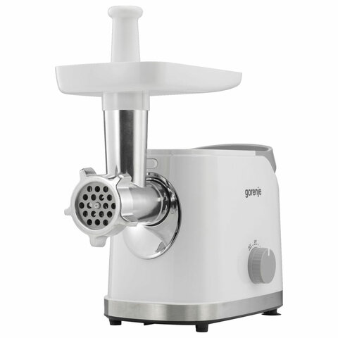 Мясорубка GORENJE MG1802SJW, 1800 Вт, производительность 2,1 кг/мин, 7 насадок, реверс, белый - фото 1