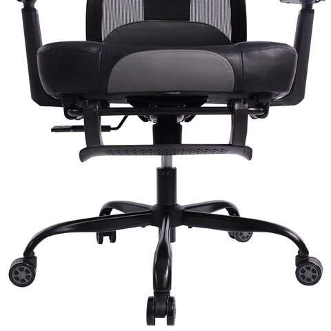 Кресло BRABIX PREMIUM "Venom GM-530", подножка, синхромеханизм, экокожа/сетка, черное/серое, 532951 - фото 6