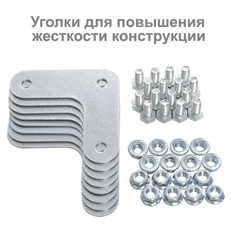 Стеллаж металлический BRABIX "MS KD-180/60-4", 1800х1000х600 мм), 4 полки, компактная упаковка, 291117, S240BR146402 - фото 6