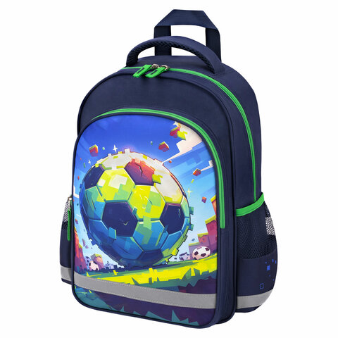 Рюкзак ПИФАГОР SCHOOL, 1 отделение, 3 кармана, "Football match", 38x28х14 см, 273171 - фото 1