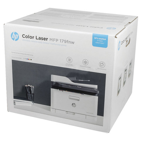 МФУ лазерное ЦВЕТНОЕ HP Color Laser 179fnw "4 в 1", А4, 18 стр./мин., 20000 стр./мес., АПД, Wi-Fi, сетевая карта, 4ZB97A - фото 6
