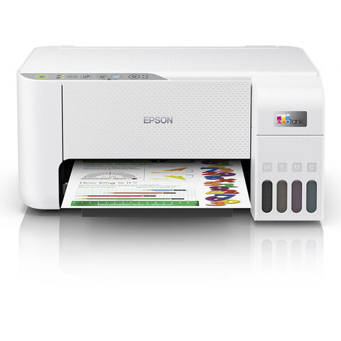 МФУ струйное EPSON L3256 "3 в 1", А4, 33 стр./мин, 5760x1440, Wi-Fi, СНПЧ, белый корпус, C11CJ67524 - фото 1
