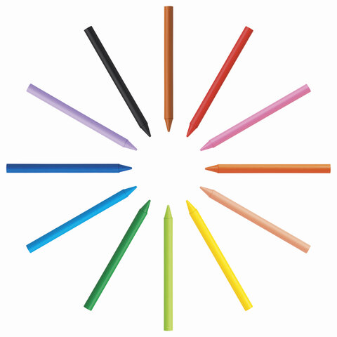 Мелки пластиковые BIC "Plastidecor", 12 цветов, ультрапрочные, круглые, картонная упаковка, подвес, 945764 - фото 3