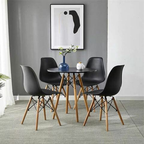 Стулья BRABIX "Eames CF-010", КОМПЛЕКТ 4 шт., пластик черный, опоры дерево/металл, 532631, 2033A - фото 10
