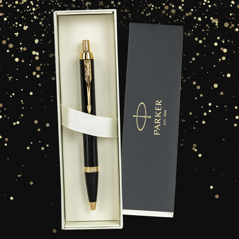 Ручка шариковая PARKER "IM Core Black Lacquer GT", ежедневник А5 черный, пакет, 880899 - фото 13