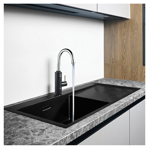 Водонагреватель проточный электрический ROYAL THERMO QuickTap, 3,3 кВт, 1,48 л/м, кран, черный, НС-1588899 - фото 10