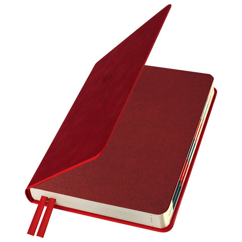 Ежедневник датированный 2026 B6 125х173 мм, GALANT "Vivid", под кожу, красный, 117413 - фото 3