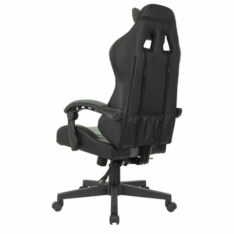 Кресло компьютерное BRABIX "Striker GM-121", синхромеханизм, 2 подушки, экокожа/велюр, черное/серое, 532961 - фото 6