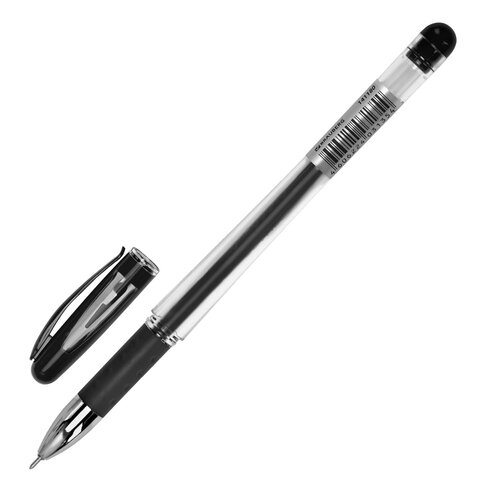 Ручка гелевая с грипом BRAUBERG "Fine Gel", ЧЕРНАЯ, игольчатый узел 0,5 мм, линия письма 0,35 мм, 141180 - фото 2