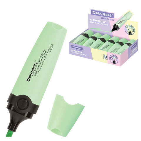Текстовыделитель BRAUBERG "DELTA PASTEL", МЯТА, линия 1-5 мм, 151730 - фото 1