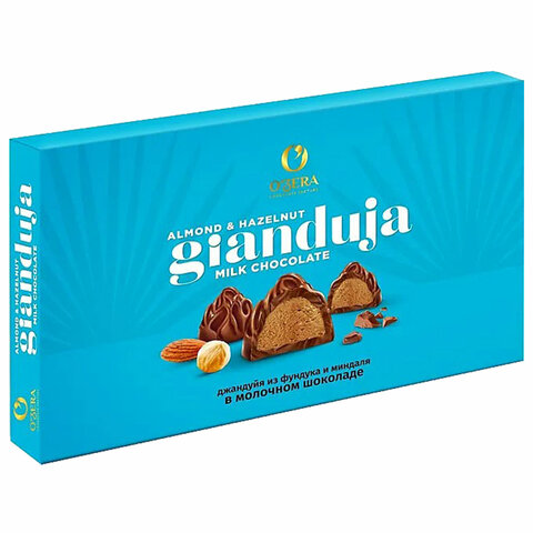Конфеты шоколадные O'ZERA "Gianduia" с шоколадной пастой из фундука и миндаля, 220 г, РЕК764 - фото 1