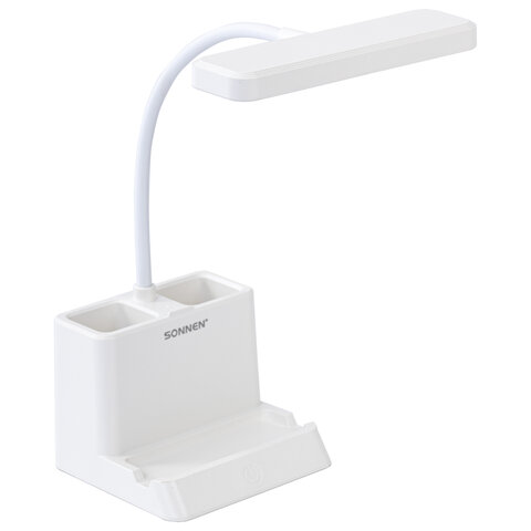 Настольная лампа / светильник беспроводная SONNEN PT-302, органайзер, USB, LED, 3 Вт, 3 режима, 238783 - фото 3