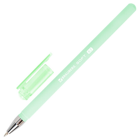 Ручки шариковые BRAUBERG "SOFT PASTEL", НАБОР 4 ШТУКИ, СИНИЕ, SOFT TOUCH покрытие, узел 0,7 мм, линия письма 0,35 мм, 144400 - фото 4