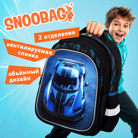 Рюкзак SNOOBAG (СНУБЭГ) FLOSSY, 2 отделения, 3 кармана, "Гонки", объемный дизайн, 40х28х18 см, 274442 - фото 8