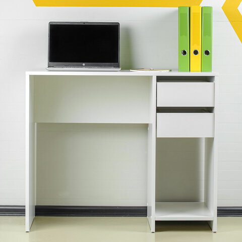 Стол письменный/компьютерный BRABIX "Scandi CD-017", 900х450х750 мм, 2 ящика, белый, 641894, ЦБ013706-1 - фото 3