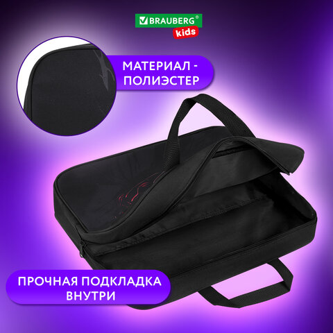 Папка на молнии с ручками BRAUBERG KIDS А4, 1 отделение, полиэстер, 80 мм, "Red car", 272122 - фото 10