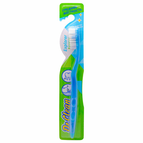Зубная щетка DR.CLEAN "Explorer" (ассорти 3 цвета), средняя, YGIR-165 - фото 1