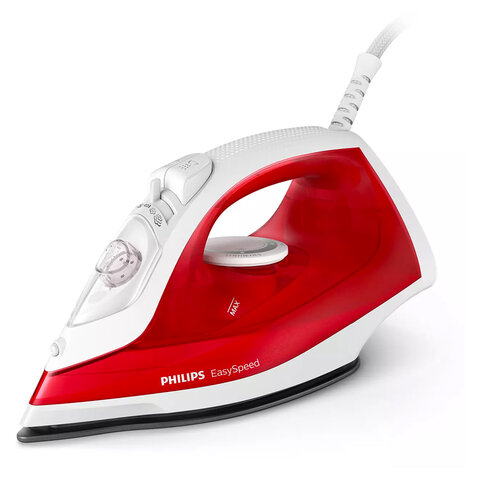 Утюг PHILIPS GC1742/40, 2000 Вт, антипригарное покрытие, самоочистка, красный - фото 1