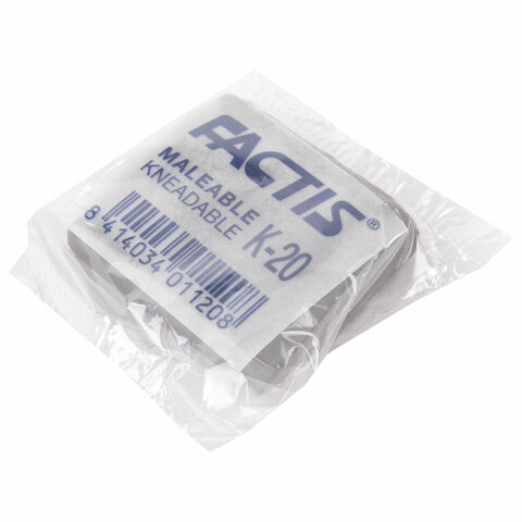 Ластик-клячка художественный FACTIS K 20 (Испания), 37х29х10 мм, супермягкий, серый, CCFK20 - фото 4
