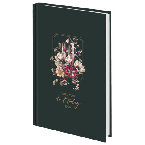 Ежедневник датированный 2026 145х215 мм, А5, STAFF, ламинированная обложка, "Crystal", 117331 - фото 1