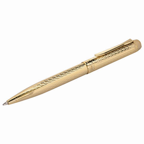 Ручка подарочная шариковая GALANT "Graven Gold", корпус золотистый с гравировкой, золотистые детали, пишущий узел 0,7 мм, синяя, 140466 - фото 6